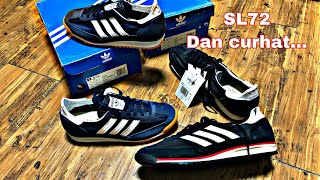 Adidas SL72 NAVY VS BLACK [upl. by Htenay112]