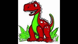 mewarnai gambar dinosaurus merah [upl. by Coco]