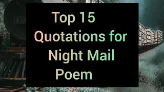 15 quotations for Night Mail Poem written by W H Auden  Night Mail quotations for 1st year class [upl. by Spalding505]