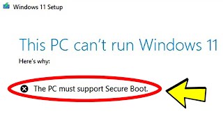 Fix This PC cant run Windows 11  The PC must support Secure Boot Legacy BIOS Mode to UEFI [upl. by Sedrul]