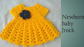 Crochet newborn baby frock Hindi part 1 [upl. by Colfin]