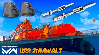 USS Zumwalt 🔥 Mark71 Cannon With Anti aircraft missile Rim174 modernwarships [upl. by Ygief]