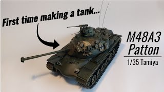 First time making a tank model 135 Tamiya M48A3 Patton [upl. by Jonah632]