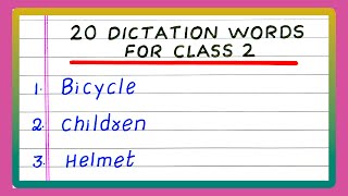 DICTATION WORDS FOR CLASS 2  GRADE 2  10  20 DICTATION WORDS FOR 2nd STANDARD IN ENGLISH [upl. by Acalia]