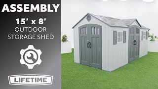 Lifetime 15 x 8 Outdoor Storage Shed  Lifetime Assembly Video [upl. by Pack]