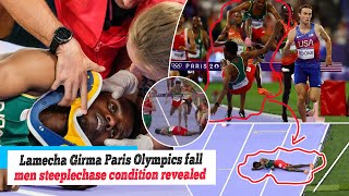 Olympics Paris 2024 Lamecha Girmas condition revealed after horrifying fall during mens [upl. by Bish704]