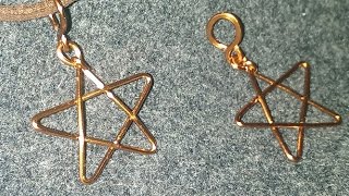 simple copper star pendant for beginners  DIY wire jewelry 1 [upl. by Aicilana278]