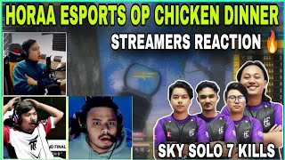 Horaa Esports 12 Kills OP Chicken Dinner 🔥  Streamers Reaction  Clash with kvn [upl. by Annaul]