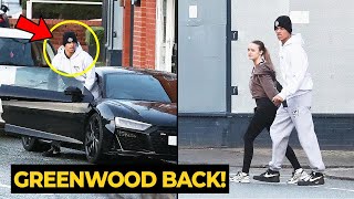 Mason Greenwood spotted RETURN in MANCHESTER today with Harriet Robson  Man Utd News [upl. by Anstus]