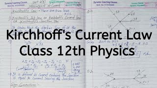 Kirchhoffs Current Law Chapter 3 Current Electricity Class 12 Physics [upl. by Kenna]