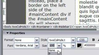 Format Text in Dreamweaver CS3 [upl. by Amluz]