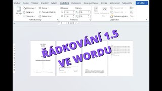 Návod Řádkování 15 ve Wordu [upl. by Niawat]