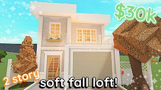 Soft 30k Bloxburg Fall Loft 2 Story House Build Tutorial [upl. by Zetrauq]