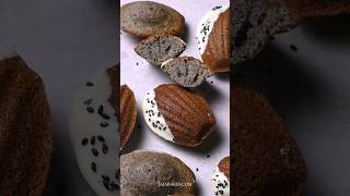 Black Sesame Madeleines with White Chocolate madeleines blacksesame youtubeshorts [upl. by Lahcar]