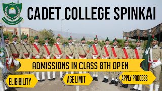 Cadet College Spinkai Admissions 202526 Open in Class 8th Complete Details [upl. by Anomer]