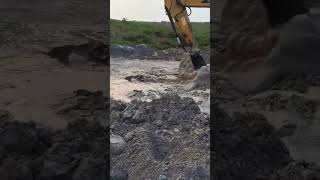 Sany 210lc working in Ash pond JCB excavator lover [upl. by Ynnavoj690]