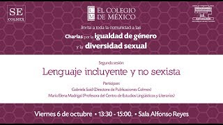 Charla por la igualdad de género y la diversidad sexual Lenguaje incluyente y no sexista [upl. by Encrata]