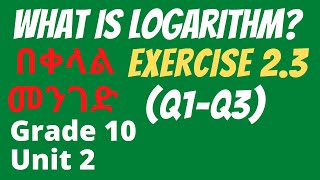 Exercise 23  Logarithms in a Simple term  Grade 10  Unit 2 [upl. by Ginelle]