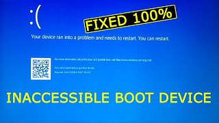 Inaccessible Boot Device Windows 10 After BIOS Update Reset or SSD Clone [upl. by Cedell]