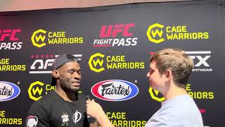 Cage Warriors 180 Joshua Onwardi Post Fight Interview About His Victory Against SoCalled Wrestler [upl. by Deming497]