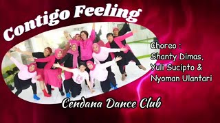 Contigo Feeling  Line DanceDemo High Beginner Level [upl. by Mairam]