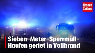 SiebenMeterSperrmüllHaufen geriet in Vollbrand  kronetv NEWS [upl. by Blumenthal]