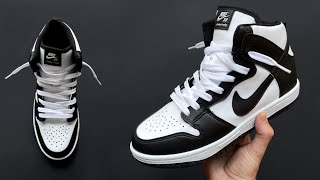 HOW TO LACE NIKE DUNK HIGH LOOSELY THE BEST WAY [upl. by Heimer334]