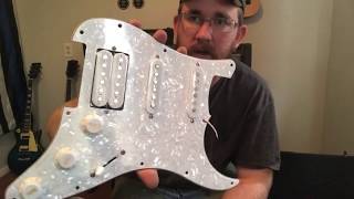 ammoon 3ply HSS Loaded Prewired Humbucker Pickguard Pickups Set for Fender Strat [upl. by Tavia341]