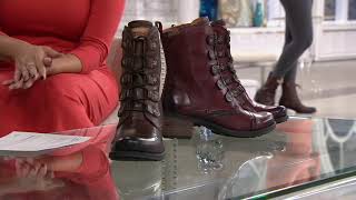 Pikolinos Leather LaceUp Ankle Boots on QVC [upl. by Ekeiram432]