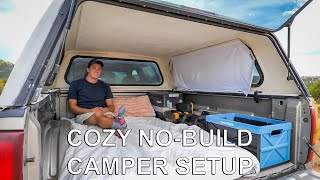 Simple Cozy NoBuild Truck Camper Setup for Life on the Road [upl. by Wall]