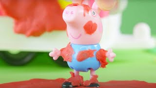 Peppa Pig Official Channel  Hide and Seek with Mud  Cartoons For Kids  Peppa Pig Toys [upl. by Nilecoj]