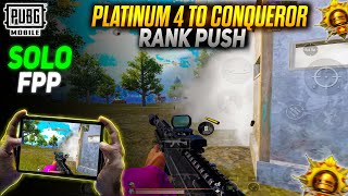 🥵 PLATINUM 4 TO CONQUEROR RANK PUSH IN SOLO FPP SEASON C7S20 34 UPDATE 🔥 PUBG MOBILE ✅ [upl. by Mera]