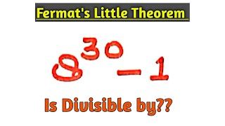 Fermats little theorem examples  problem 1 [upl. by Ittam995]