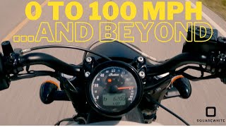 0  100 MPH Acceleration Test  Indian Scout Bobber topspeed [upl. by Aztin]