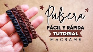 🔰 Cómo hacer PULSERA de HILO fácil y rápida PASO A PASO  DIY Easy Macrame Friendship Bracelet 25 [upl. by Mellen]