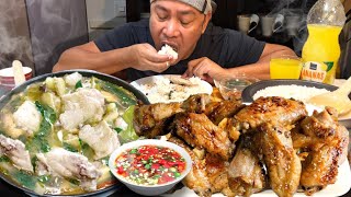 CRISPY PINATISANG CRISPY FRIED CHICKEN WINGS TINOLANG MANOK Filipino Food Mukbang amp Recipe [upl. by Stevenson]