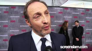 Game of Thrones Season 4 Michael McElhatton quotRoose Boltonquot Exclusive Premiere Interview ScreenSlam [upl. by Drawe]