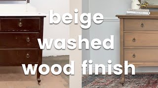 Unbelievable Transformation of an ANTIQUE DRESSER  How to BEIGE WASH your wood furniture [upl. by Simetra]