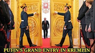 Russian President VLADIMIR PUTINS Grand Entry MALE WALK In Kremlin  Extraordinary PUTIN STYLE [upl. by Eiral]