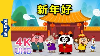 4K 新年好 Happy New Year  Holidays  Chinese song  By Little Fox [upl. by Mathia335]