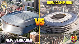 New Bernabeu vs New Camp Nou  Stadiums Compared in Details [upl. by Hyps]