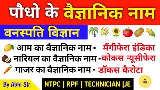 पौधो के वैज्ञानिक नाम  Plant Scientific name  वनस्पति विज्ञान  Science Gk in Hindi  By Abhi Sir [upl. by Bullard355]