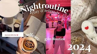 COZY amp REALISTISCHE ABENDROUTINE 2024  Fitnesstraining Journaling wie genau lesen kochen [upl. by Coady]