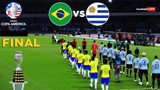 Brazil vs Uruguay  Copa America 2024 FInal USA  Full Match amp Penalties  Vinicius vs Nunez  PES [upl. by Dwinnell]