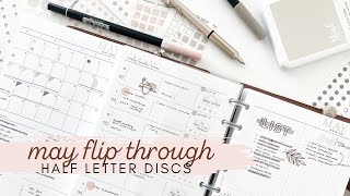 half letter discbound  planner flip through  MAY 2023 [upl. by Alisia]