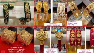 Latest Gold Bangles Designs With Weight amp Price  Gold Pola Bangles  Bengali Designs  Todayfashion [upl. by Llenrac]