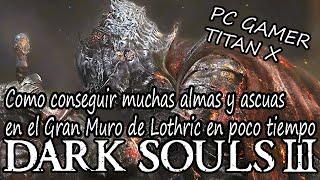 Dark Souls 3 Como conseguir almas y ascuas en el gran muro de Lothric [upl. by Mathi]