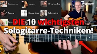 Die 10 wichtigsten SoloGitarrentechniken – MustHave Skills für dein Spiel 🎸 [upl. by Hole669]