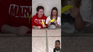 Fake banana vs real banana eating challenge challenge hmelkofm banana funny shorts [upl. by Nissensohn774]