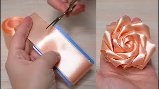 Super Easy Flower Making Ideas with Card  how to make a ribbon flower 35 [upl. by Ennaitak]